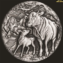2oz Perth Mint Silver Ox Antiqued Coin 2021 0