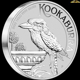 1kg Perth Mint Silver Kookaburra Coin 2022