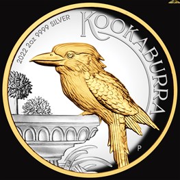 2oz Silver Kookaburra Proof High Relief Gilde 2022