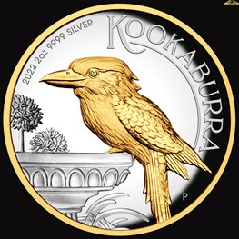 2oz Silver Kookaburra Proof High Relief Gilde 2022