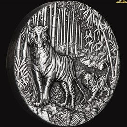 2oz Perth Mint Silver Tiger  Antiqued 2022