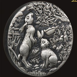 2oz Perth Mint Silver Rabbit Antiqued Coin 2023