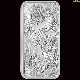 1oz Perth Mint Silver Rectangular Dragon 2024