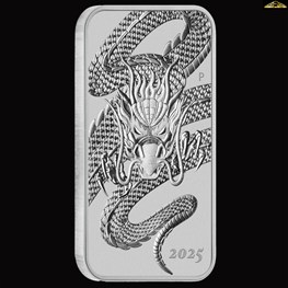 1oz Perth Mint Silver Rectangular Dragon 2025 NEW