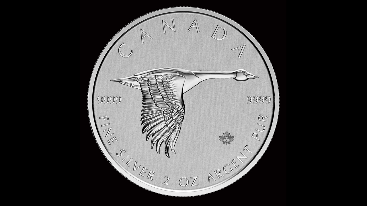 Bullion List Browse 2 oz Canada Goose Silver coin 2020