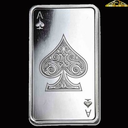 10oz Silver bar Ace of Spades